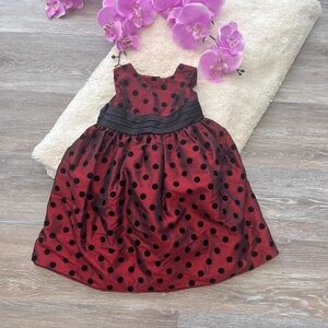 Marmellata Burgundy Polka Dot Girls Tulle Dress Size 24 Months Sleeveless Party